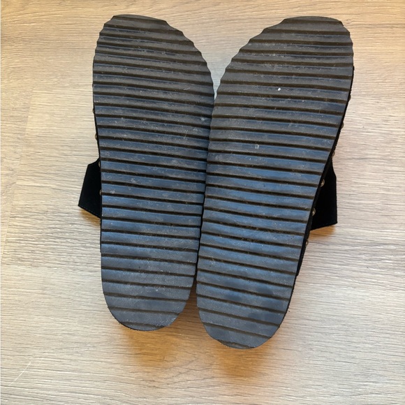 Steve Madden Black Platform Slip-On Shoes with Studded Strap - Picture 7 of 7